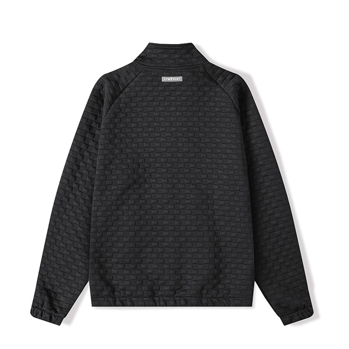 Sports Fitness Muscle Waffle Jacket Men Autumn Season Loose Cardigan Zipper Trendy Brand Casual Solid Color Stand Collar