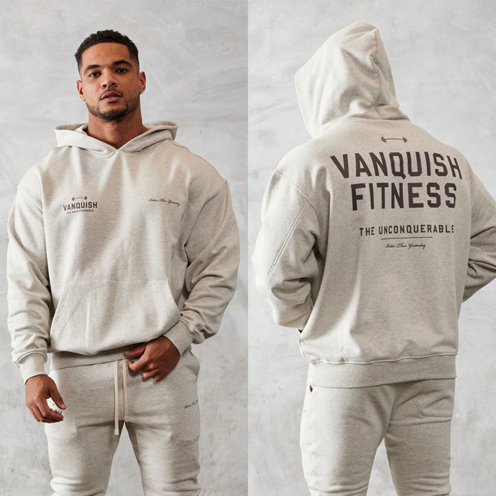 Cross-Border Trade New Men's Spring and Autumn Fitness Sports Casual Trend Pullover Hooded Sweatshirt Jacket for Men