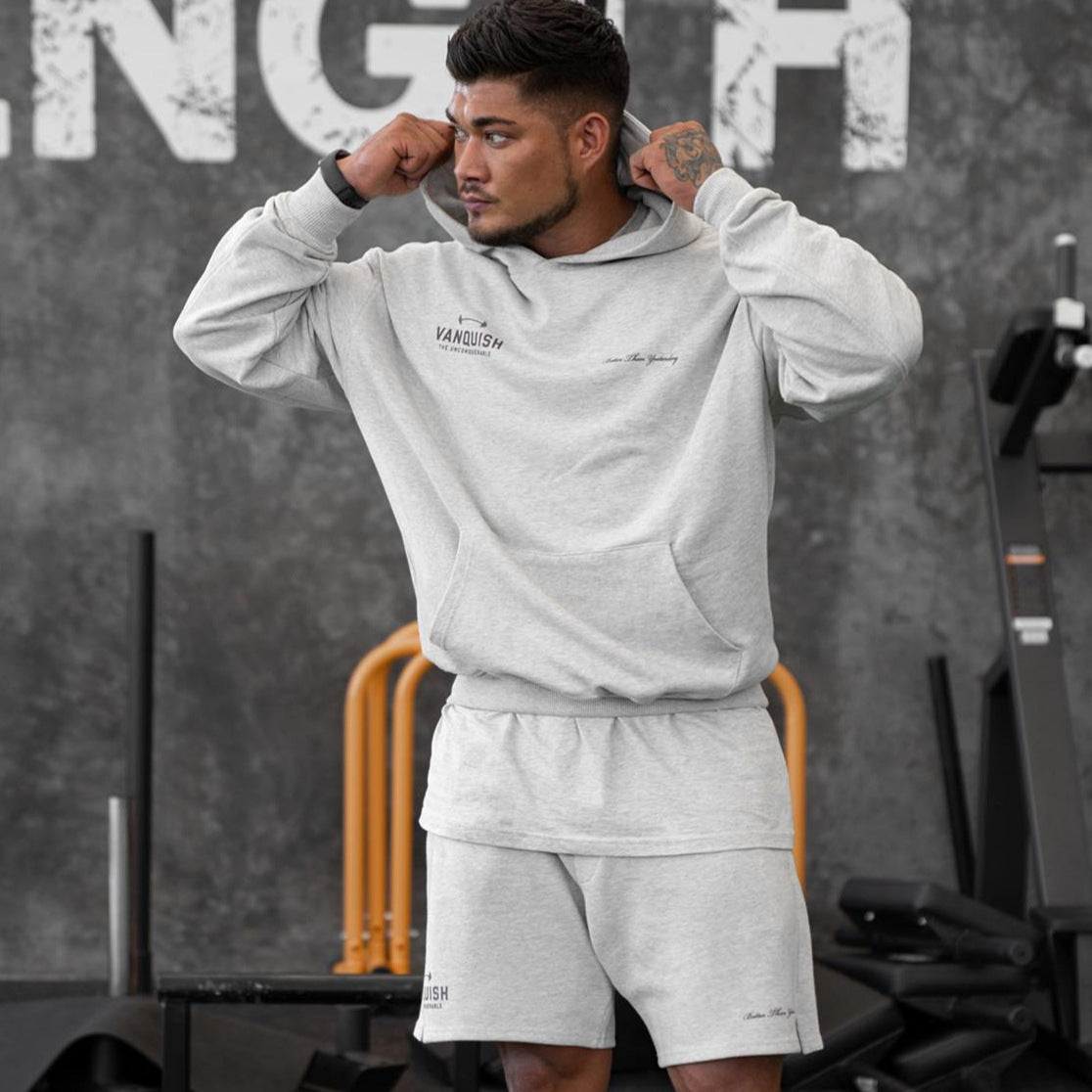 Cross-Border Trade New Men's Spring and Autumn Fitness Sports Casual Trend Pullover Hooded Sweatshirt Jacket for Men