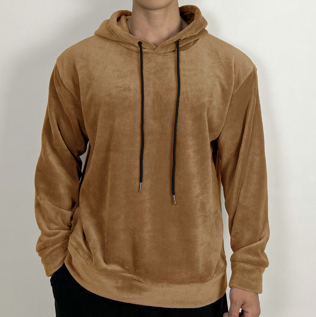 Autumn Winter Men's Casual Sports Street Trend Loose Plus Size Coral Fleece Pullover Hoodie Muscle Loose