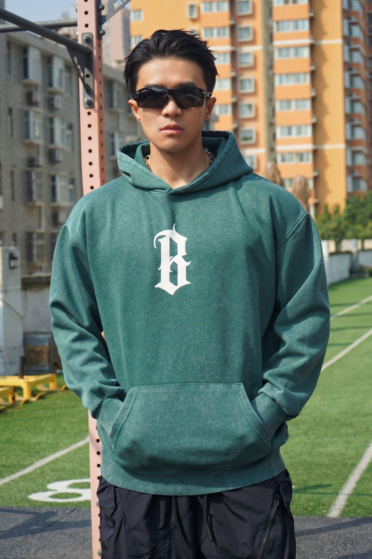New Autumn Winter Round Neck Men's Casual Sports Hooded Loose Plus Size Pullover Muscle Washed Cotton Sweatshirt Long Sleeve