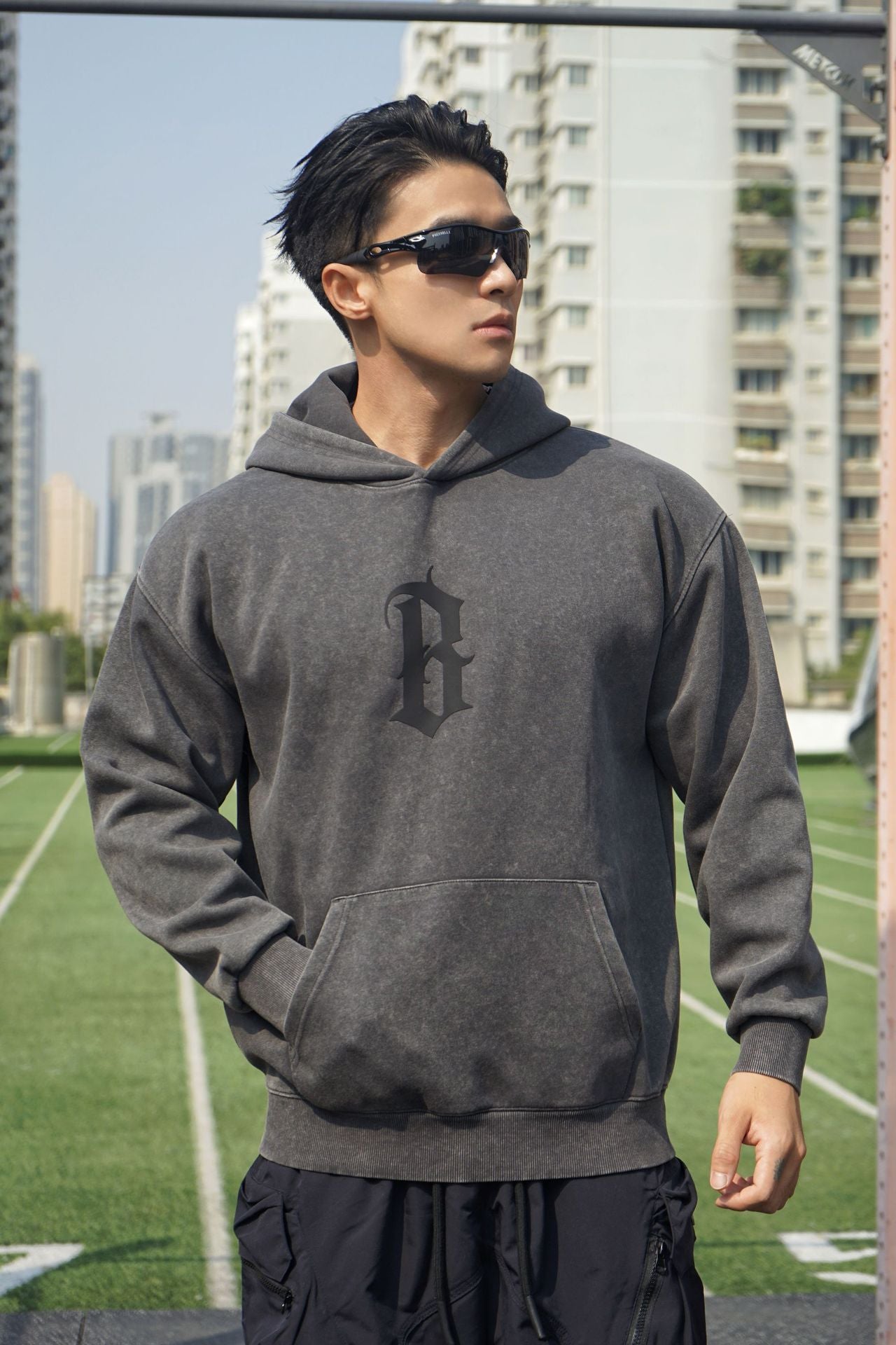 New Autumn Winter Round Neck Men's Casual Sports Hooded Loose Plus Size Pullover Muscle Washed Cotton Sweatshirt Long Sleeve